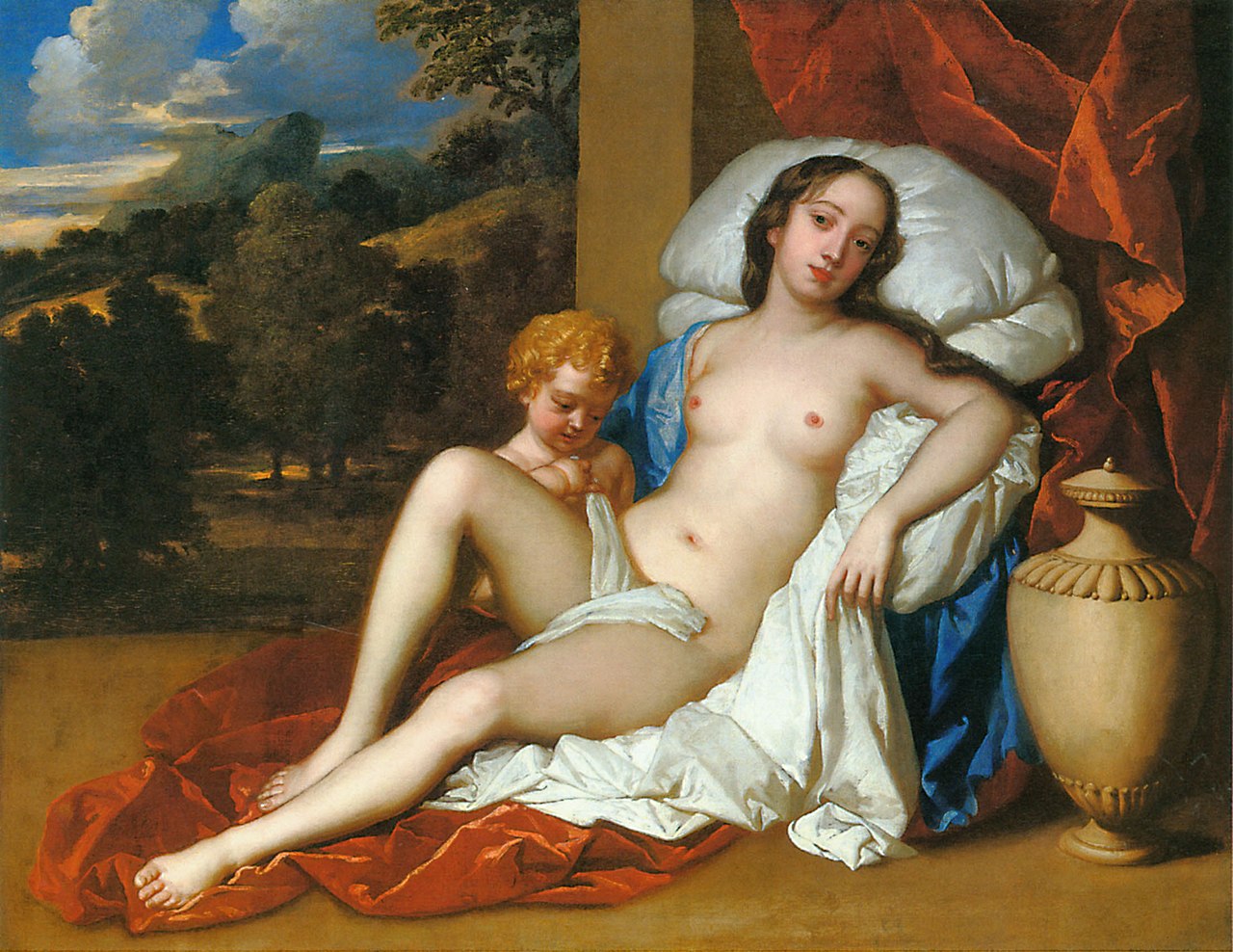 Portrait of a young woman and child, as Venus and Cupid by Peter Lely