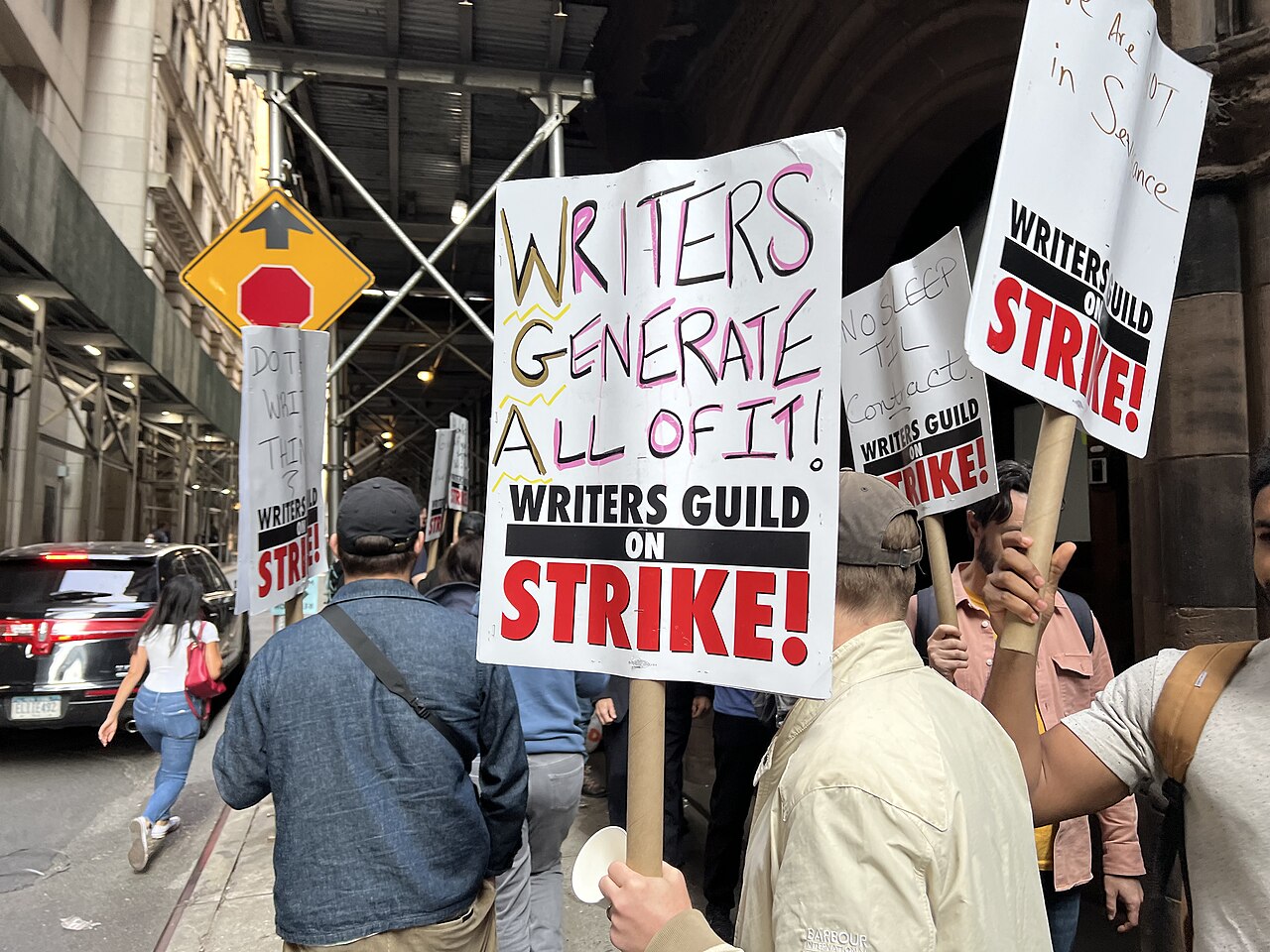 Imagen de las protestas de los guionistas en 2023